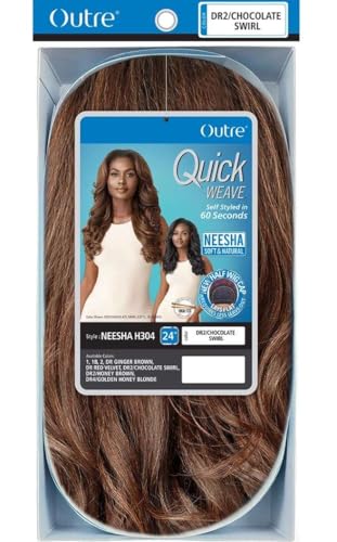 Outre Synthetic Quick Weave Half Wig - Neesha H304 in Chocolate Swirl