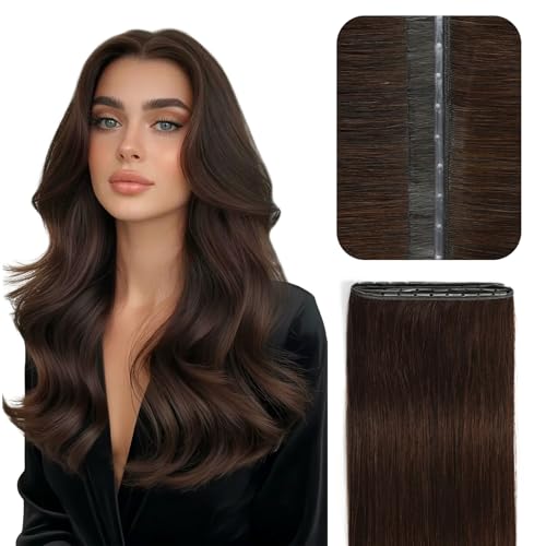YILITE Dark Brown Butterfly Hair Extensions 14 Inch Human Remy Hair #2 40g
