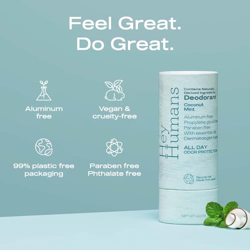 Natural Aluminum-Free Deodorant for Women and Men - Refreshing Coconut Mint