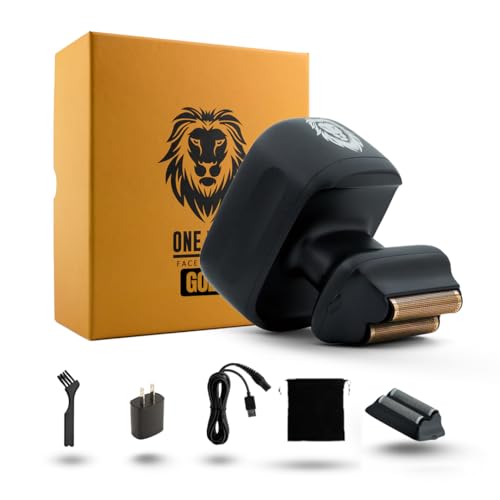 Skull Shaver One Lion Gold PRO Electric Face Shaver for Men, Cordless, LCD Display