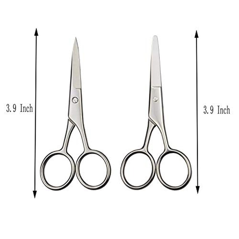 4-Piece Beard Scissors Set, Grooming Scissors, Mustache & Beard Combs, Storage Bag