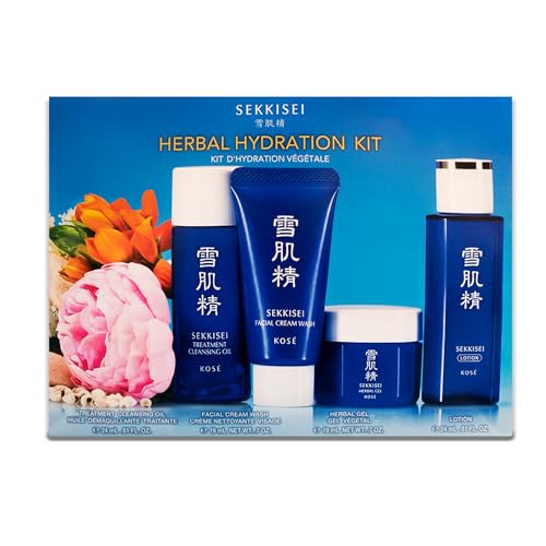 SEKKISEI Herbal Hydration 4-Step Japanese Skincare Kit for Radiant Skin