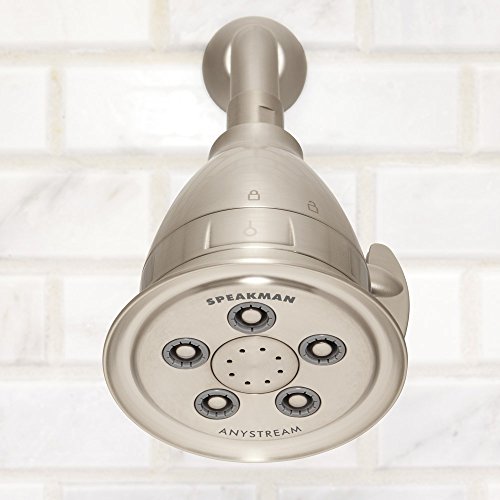 High Pressure Adjustable Shower Head with Filter - Brushed Nickel, 2.5 GPM, Anystream Technology