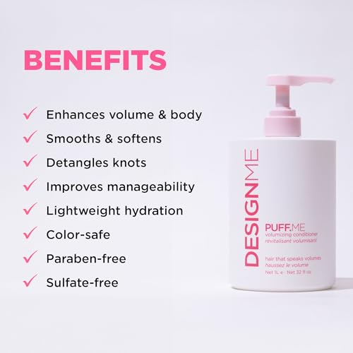 Volumizing Conditioner for Fine Hair - Hydrating & Color-Safe, Paraben & Sulfate Free | Design.Me Puff.ME