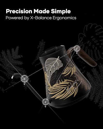 Cocinare Flow B9 Gooseneck Electric Kettle with ±1°F Temperature Control - Rainforest Variation