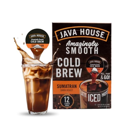 Cold Brew Coffee Concentrate Pods - Sumatran, Pack of 12 (48 Count) - Single Serve Liquid Coffee