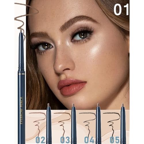 Microblading Eyebrow Pen, Eyebrow Pencils for Women Waterproof, 2-in-1 Hair Like Brow Pen with 4 Fork Tip and Precise Tip for Natural-Looking Brows, Last All Day-4PCS, Dark Brown