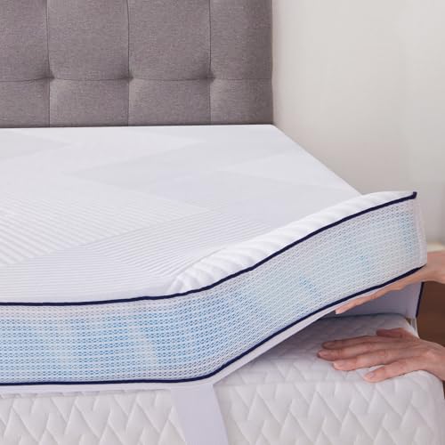 SOOSLEEPY Full Size 3 Inch Memory Foam Mattress Topper with Removable Cooling Cover