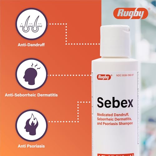 Rugby Sebex Medicated Dandruff Shampoo 4oz Pack of 6 for Men & Women