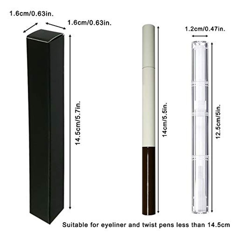 50 Pcs Eyeliner Packaging Boxes, 5.7x0.63x0.63 Inch Twist Pen Wrapping Box, Black Matte Cuticle Oil Pen Package Boxes