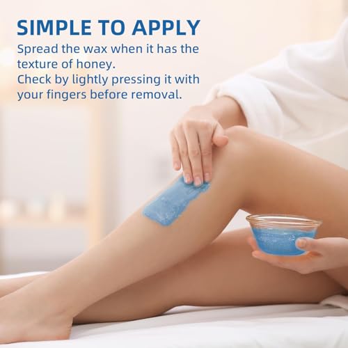 Hard Wax Beads for Coarse Hair, Sensitive Skin, Body, Facial, Brazilian Bikini, Legs, 2.2 lb Wax Kit with 60g Care Cream & 24 Applicator Sticks for At Home Hair Removal