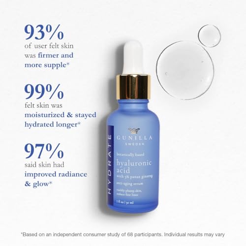Hyaluronic Acid & Ginseng Serum 1 Fl Oz - Vegan, Hydrating, Anti-Aging