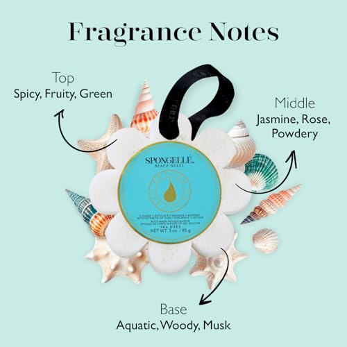 Spongelle Wild Flower Buffer Body Scrubber | Bath & Shower Loofah for Women | Exfoliator with Body Wash Infused Sponge
