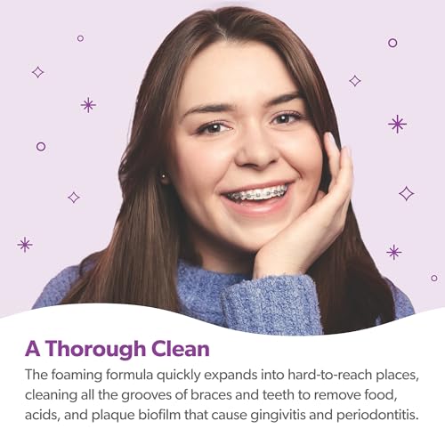 Foam for Braces - Bacteria & Plaque Removal, Fresh Breath, 50ml 2-Pack