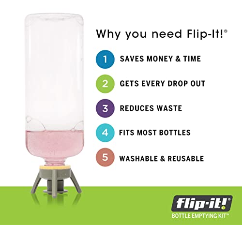 Flip-It! Bottle Emptying Kit - Pastel Color Edition with Grey, Coral, Dark Grey, Cream Variations