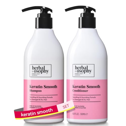 Herbalosophy Keratin Shampoo & Conditioner Set - Nourishing & Repairing for Damaged Hair - Keratin Set