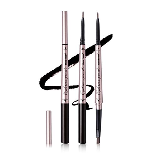 Vtrem Double-headed Eyebrow Pencil: Waterproof Smudge-Proof Long Lasting Eye Brow Pen Fine Carving Eyebrow Pencil for Natural (1# Dark Coffee)