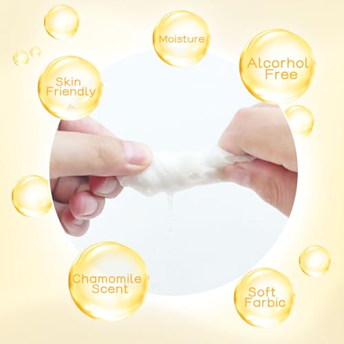 Pack of 100 Makeup Remover Wipes Individually Wrapped,Chamomile Scent,Face Cleansing Wipes Bulk, Travel Towelette Makeup Remover Cloth for Face Cleansing Skin Care Remove Makeup