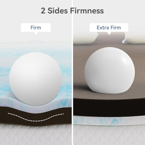 Erdoru Extra Firm 3-Inch Queen Mattress Topper – Pain-Relief Gel Memory Foam & High-Density Layer