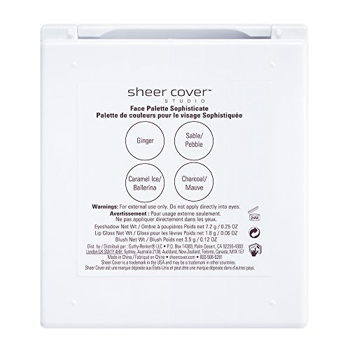 Sheer Cover Sophisticate Face Palette with Eyes, Lips, Cheeks & Brush