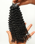 BEEOS Human Crochet Hair 16 Inch Natural Black Kinky Curly 40g Pre-Separated Knotless Extensions