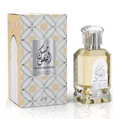 Emper AL Fares Musk Abiyedh Eau de Parfum 3.4oz - Long-Lasting Floral Musk Fragrance for Women