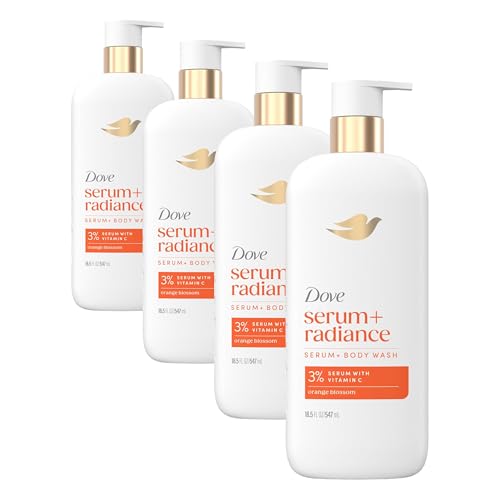Dove Glow Recharge Serum Body Wash 18.5 Fl Oz Pack of 4 – Brightening & Exfoliating
