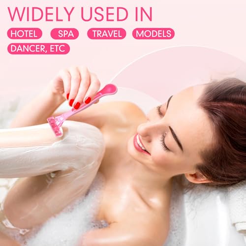 Lasnten 30 Pcs Women's Disposable Razors with 3 Blades for Sensitive Skin - Portable & Hygienic