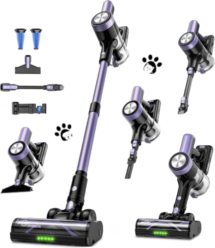 SUXIANGVAC Purple Cordless Vacuum Cleaner 55KPa/65Min Self-Standing Stick Vacuum