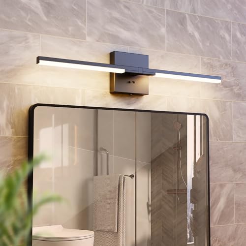 Matte Black 24-Inch Dimmable Vanity Light with 4 Brightness Levels & 5 CCT
