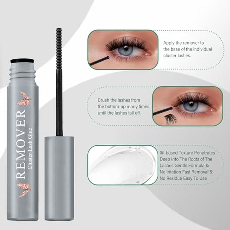 Lash Cluster Glue Bond & Seal ? Waterproof Lash Glue for Eyelash Clusters, Long-Lasting Lash Bond and Seal, Includes Lash Remover for Easy Removal