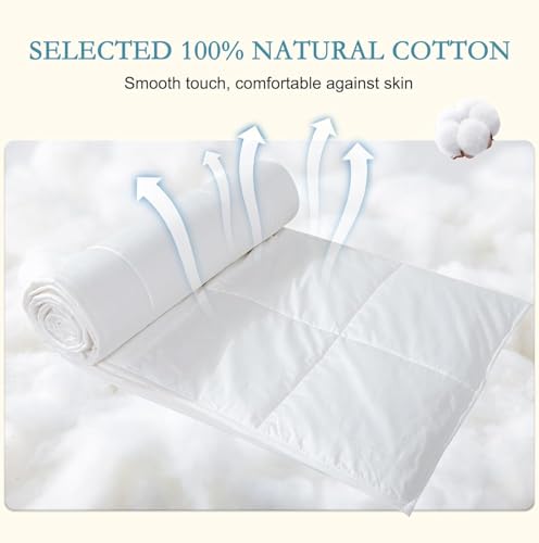 White Summer Lightweight Wool Comforter Twin Size - Breathable Australian Lamb Wool Duvet Insert