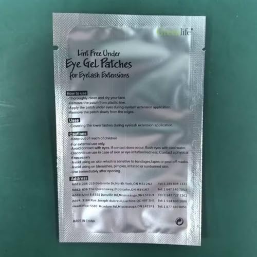 200 Pairs GreenLife Natural Eyelash Extension Under Eye Gel Pads Pack of 200