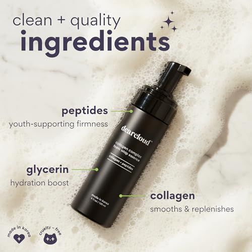 dearcloud Collagen Complex Foam Whip Essence ? Anti Aging Collagen Support ? Makeup Primer and Hydrating Primer ? Collagen Moisturizer for Face (5 fl oz)