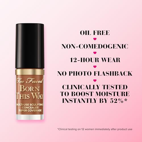 Too Faced Born This Way Super Coverage Multi-Use Concealer | Full Coverage, Non-Comedogenic, Oil Free + Long Lasting Concealer | Hyaluronic Acid, Coconut Water + Alpine Rose