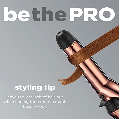 Conair INFINITIPRO Rose Gold Titanium 1.25-Inch Curling Iron - Black, Loose Curl Barrel