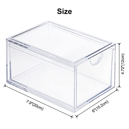 Boxalls 2 Pack Acrylic Stackable Storage Drawers Makeup Organizer, 20% Thicker Clear Bathroom Organizers for Cosmetics, Skin Care, Hair Accessories, Beauty, Vanity, Countertop and Dresser