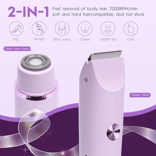 Joigivit Purple 2-in-1 Dual Head Bikini & Body Trimmer for Women
