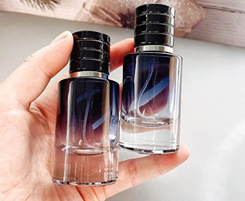 30ML Glass Perfume Spray Bottles Set - Refillable Travel Atomizers with Black Lid