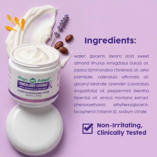 PhysAssist Oncology Cream for Chemo & Radiation Skin Relief - 6oz Jar - Sensitive & Non-Irritating