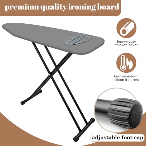 RIZTAIK Gray Space-Saving Compact Ironing Board 13 x 43 Inches