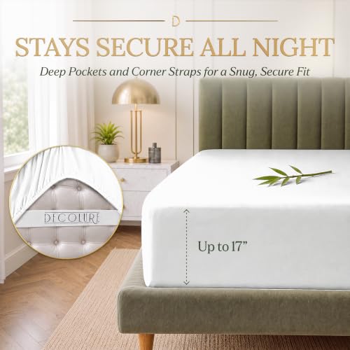 White King Size Bamboo Viscose Bed Sheet Set - 6 Piece Luxury Bedding