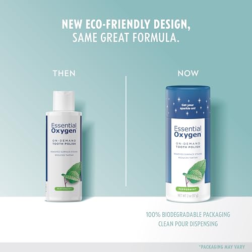 Natural Tooth Polish with Peppermint - Organic Enamel Support, 2 Pack