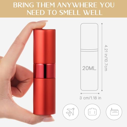 Honeydak 7-Pack 20ml Refillable Travel Perfume Atomizer Bottles with Pump Transfer Tools