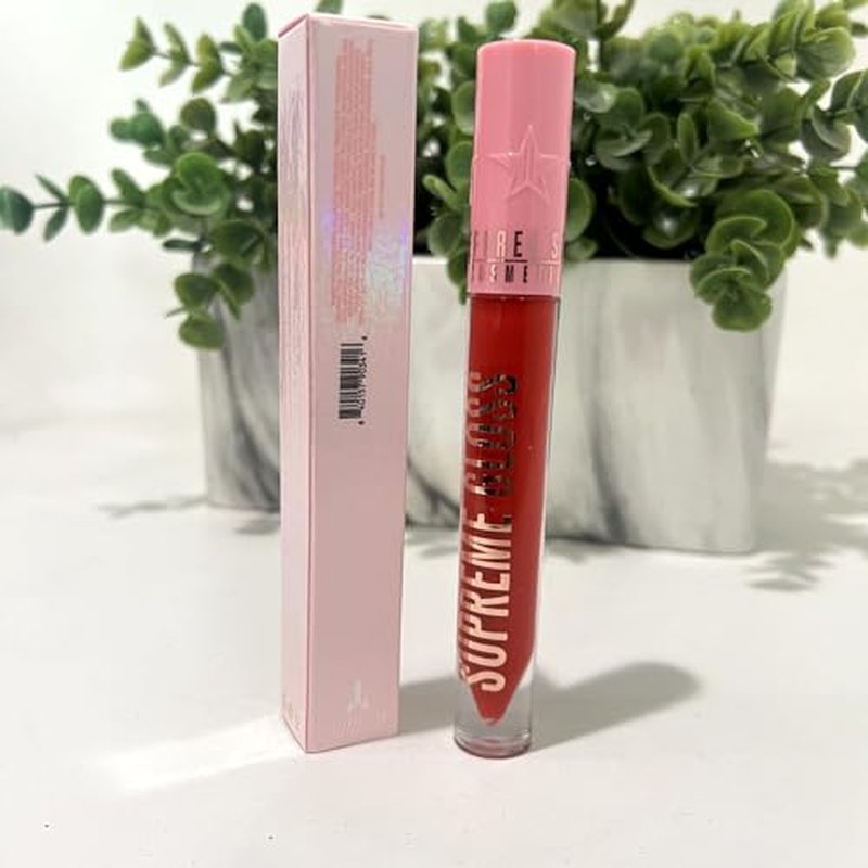 Jeffree Star Cosmetics Supreme Gloss ? Red Affair (Medium) ? Full-Pigment, High-Shine, Non-Sticky Lip Gloss with Rose Petal Applicator, Vegan & Cruelty-Free Formula