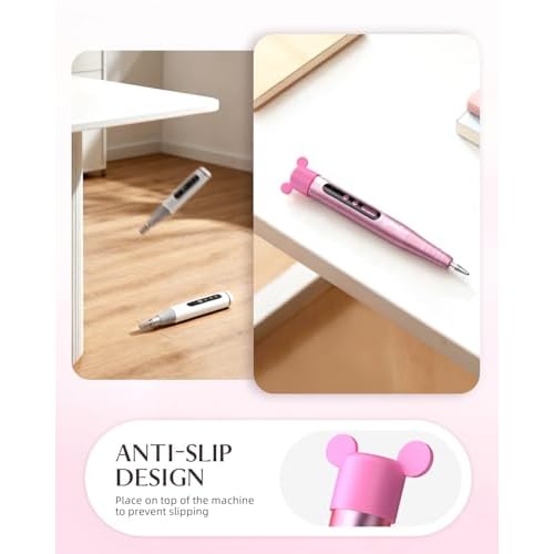 JOREST 13-in-1 Cordless Electric Nail Drill Kit with LED Display, 35,000 RPM 6-Speed Rechargeable Manicure Tool for Acrylic Gel Nails, Nail File with Bits & Sanding Bands for Beginners, Rose Pink