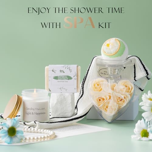 Women's Self Care Gift Set with Sage Green Blanket & Spa Items - Birthday & Get Well Gift