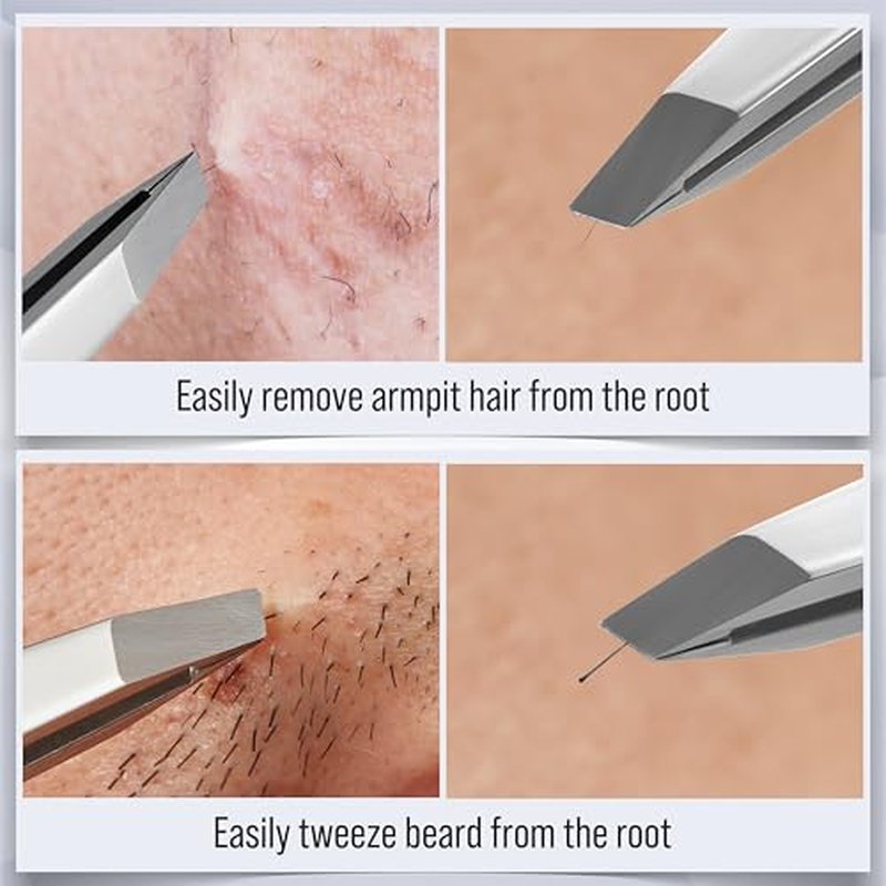 DUROX Precision Tweezers for Eyebrows ? Slant Eyebrow Tweezers for Women and Men, Made of Stainless Steel with Fine Slant Tips for Eyebrow and Hair Removal