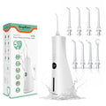 Cordless Water Flosser 10-150 PSI 5 Modes IPX7 Waterproof 8 Tips White