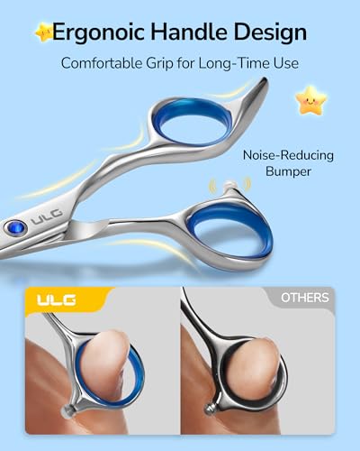 ULG Kids Hair Cutting Scissors 6.5" Safety Round Tip for Children & Adults